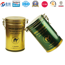 Round Tin Box Black Tea Contanier with Rubber Seal